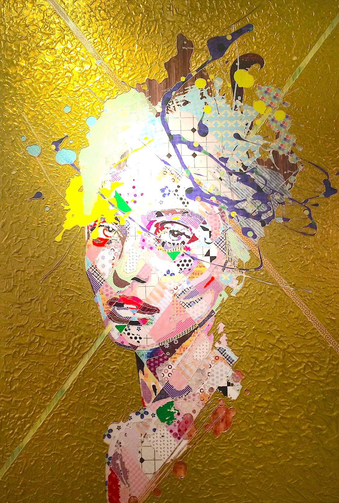 Portrait Painting di Alea Pinar Du Pre - Zephyr in oro