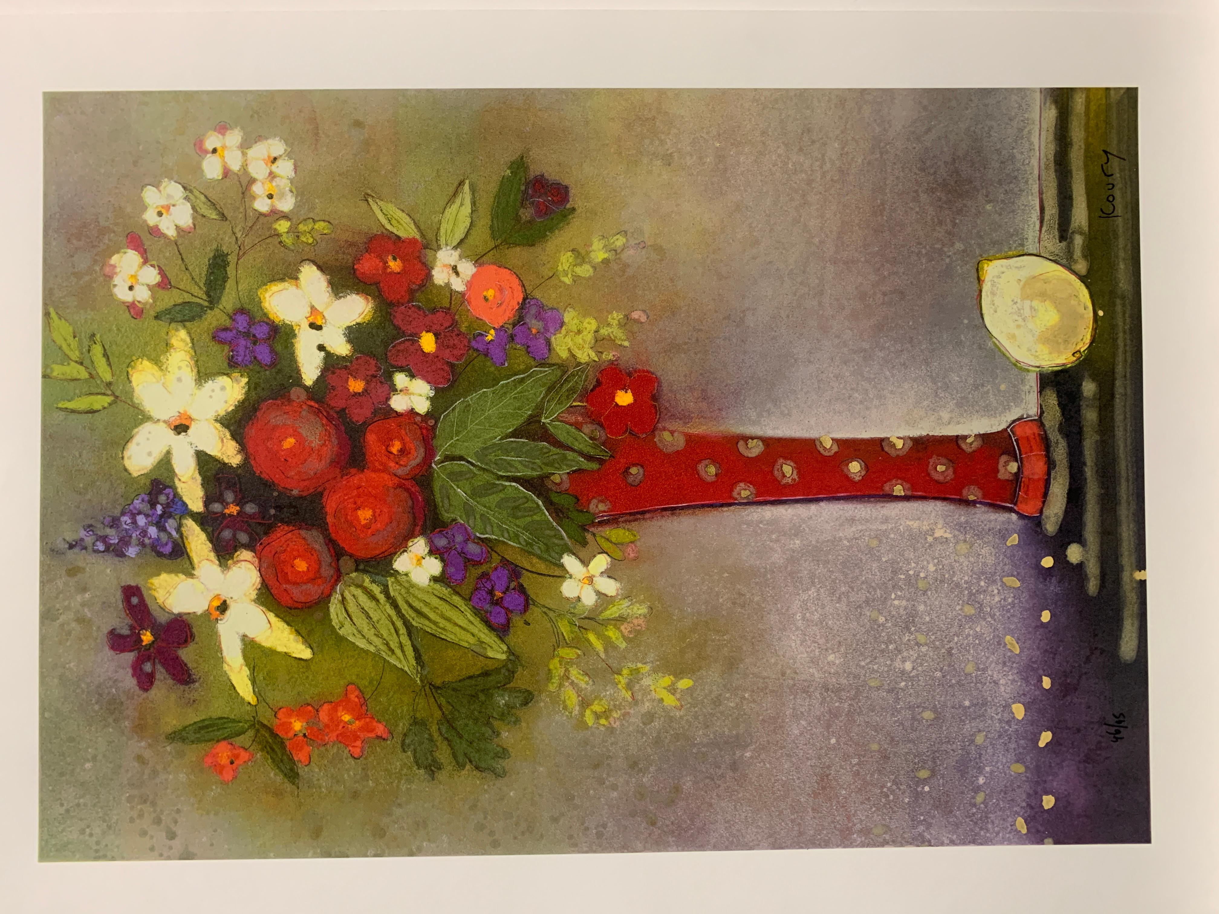 Aleah Koury Abstract Print - Red Vase