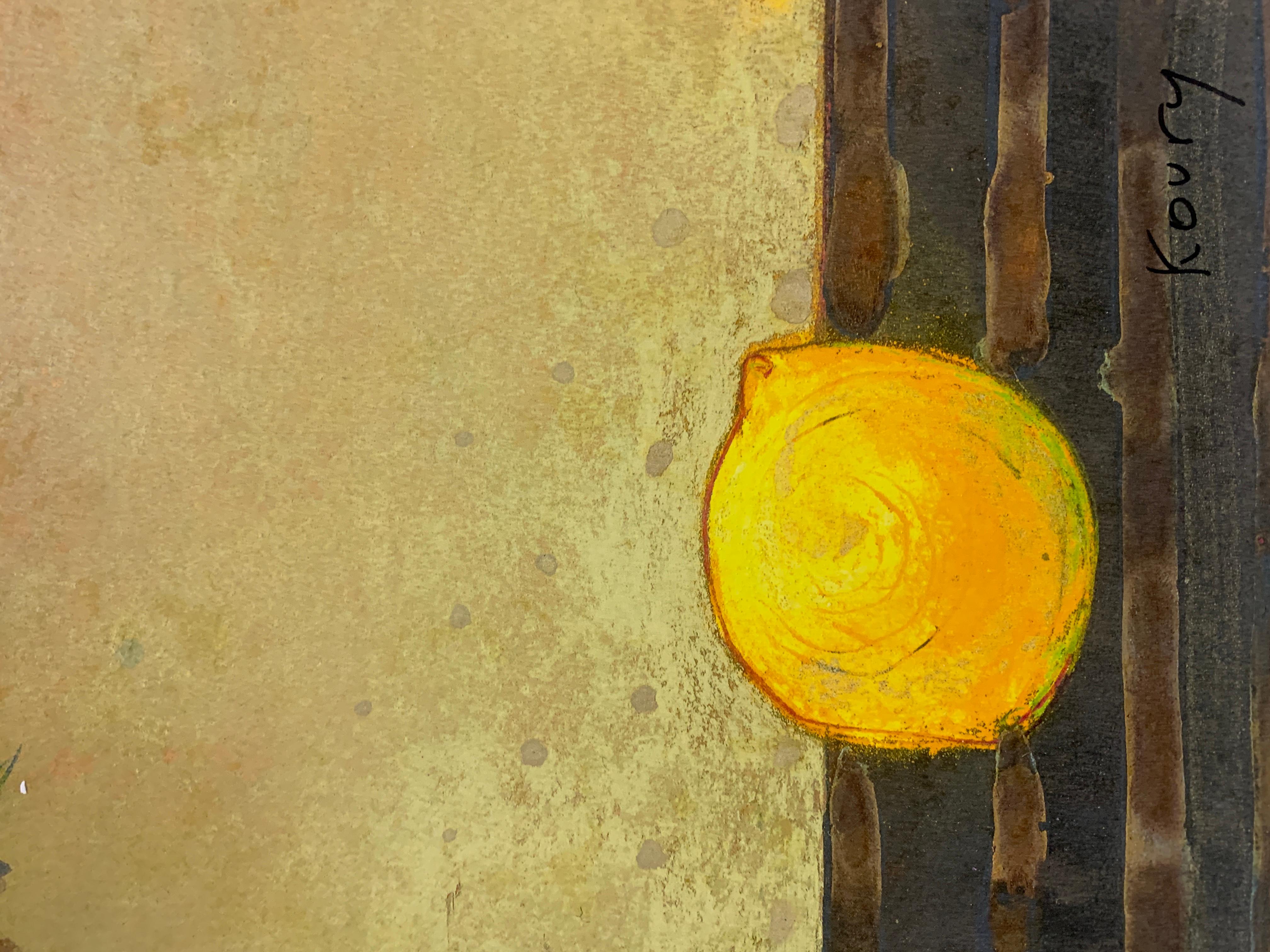Summer Berries - Brown Abstract Print by Aleah Koury