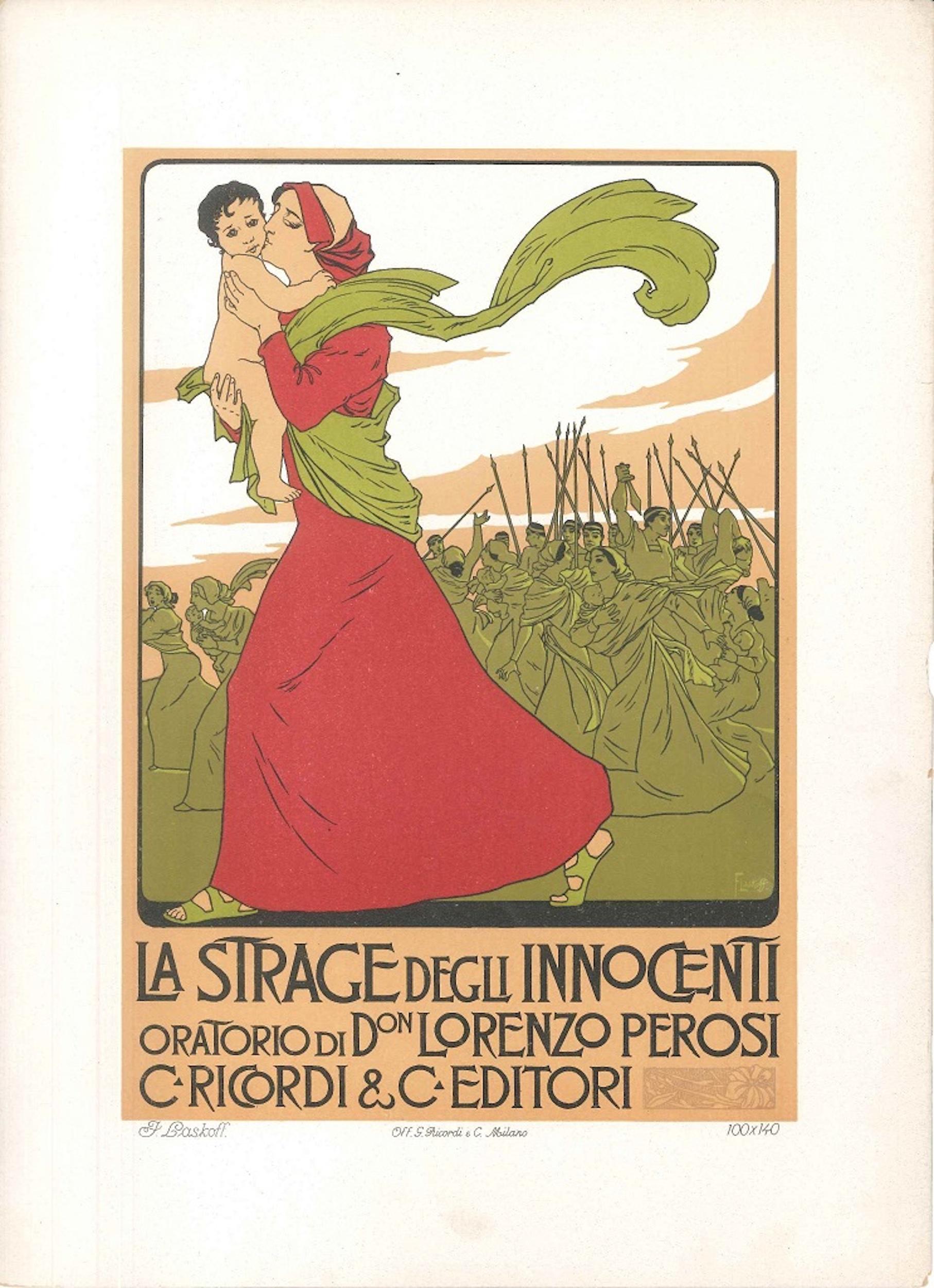 La Strage degli Innocenti- Advertising Lithograph by A. Terzi - 1900 ca. - Print by Aleardo Terzi