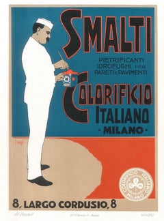 Smalti Colorificio - Vintage Advertising Lithograph by A. Terzi - 1900 ca.