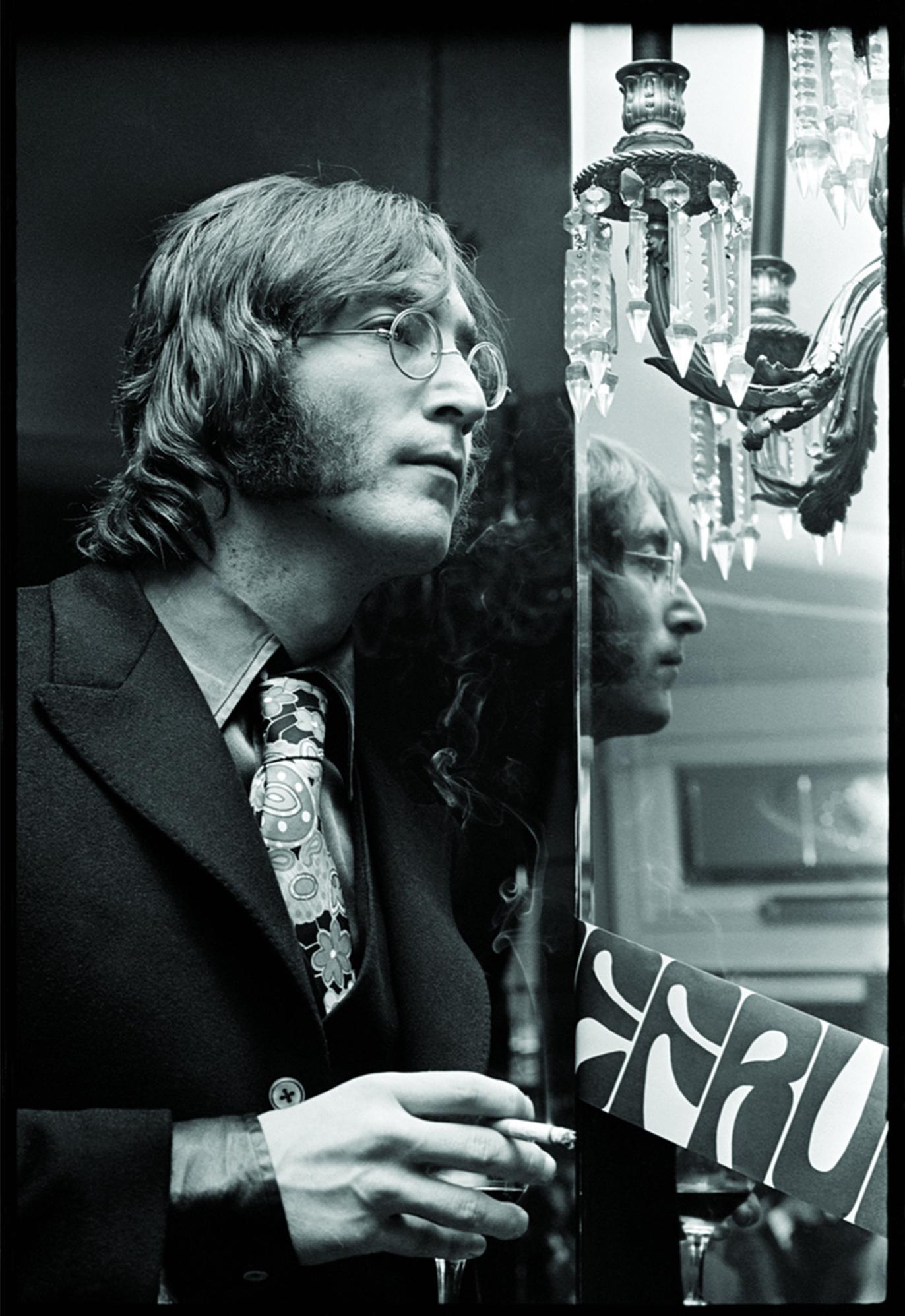 Alec Byrne Black and White Photograph - John Lennon 1968 portrait