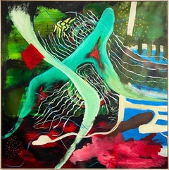 Laberintos Mixed Media Canvas Painting, Signiert, Abstrakt.