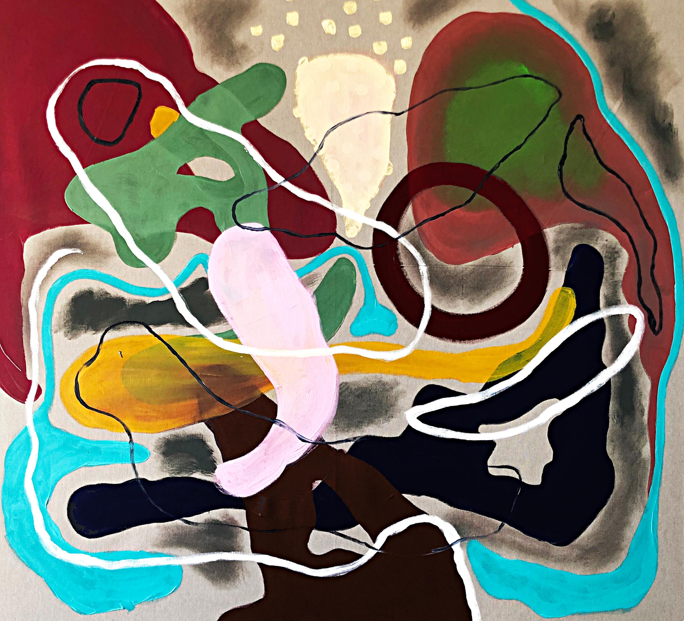Alec Franco  Abstract Painting – 6/11. Abstraktes Gemälde in Mischtechnik auf Leinwand