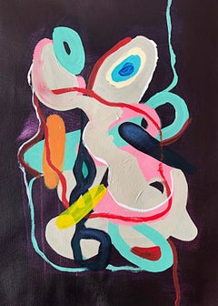ADN 400, (Triptych) . Mixed media Abstract painting on Canvas
