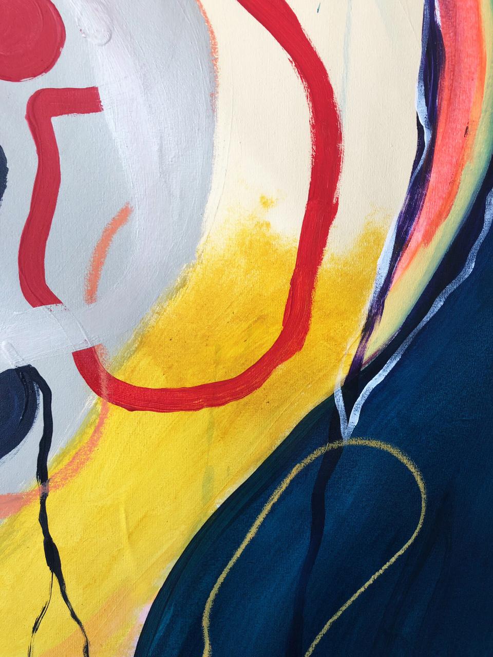 Atomo, pittura astratta a tecnica mista su tela - Painting Astratto di Alec Franco 