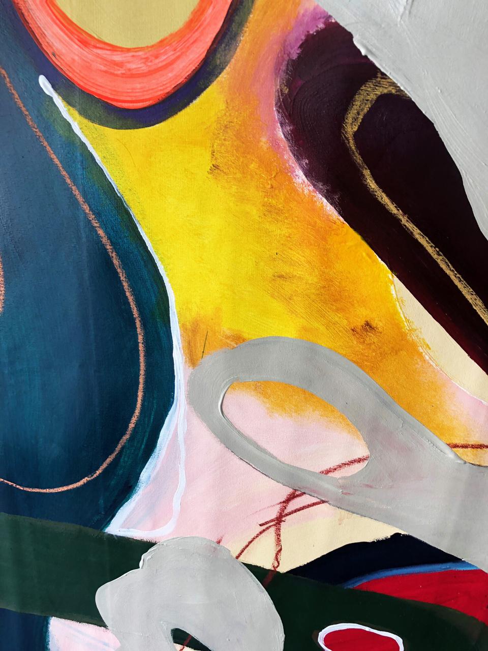 Atomo, Abstraktes Gemälde in Mischtechnik auf Leinwand im Angebot 1