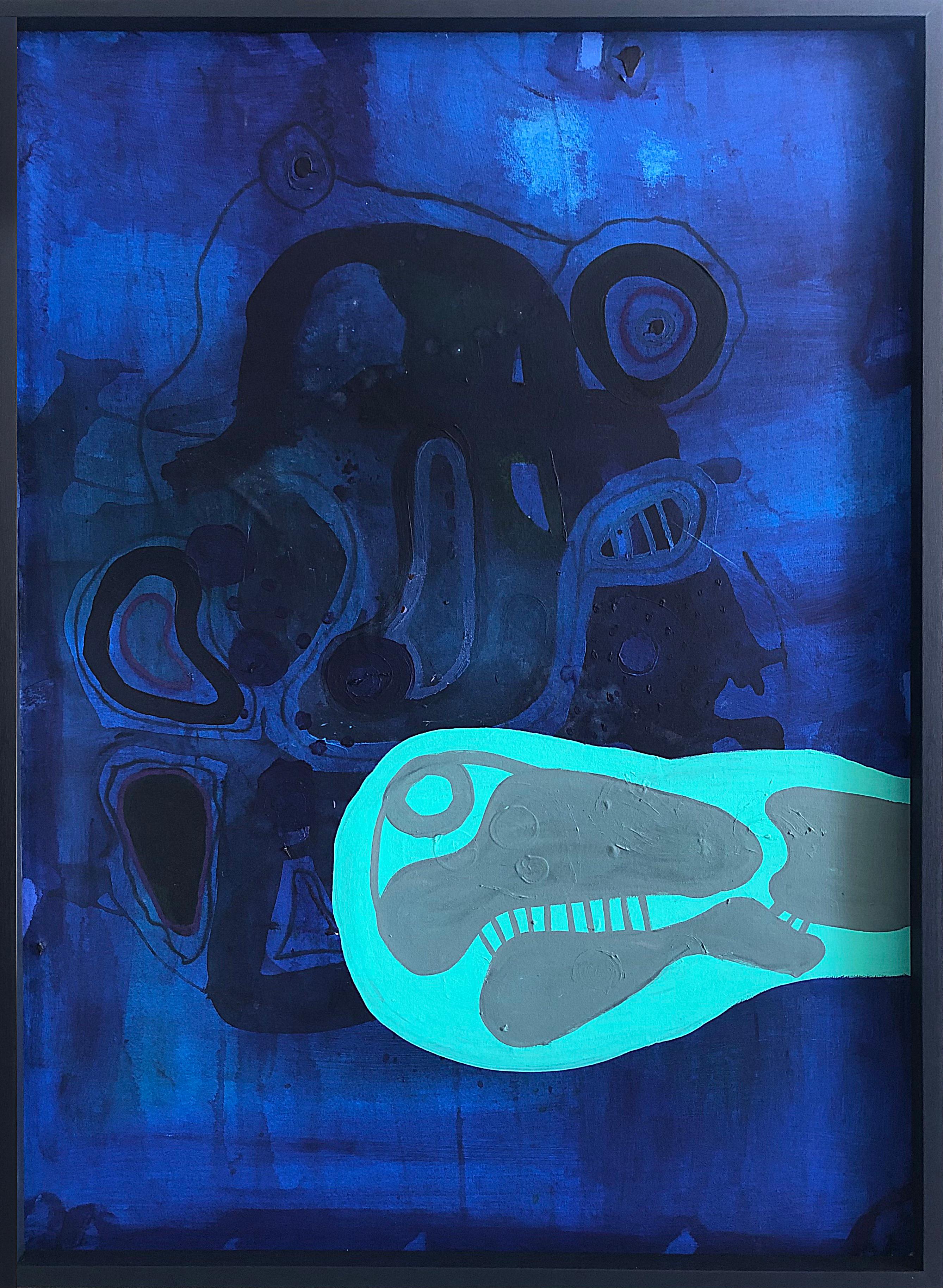 Abstract Painting di Alec Franco  - AZULES 2. Pittura astratta a tecnica mista su tela