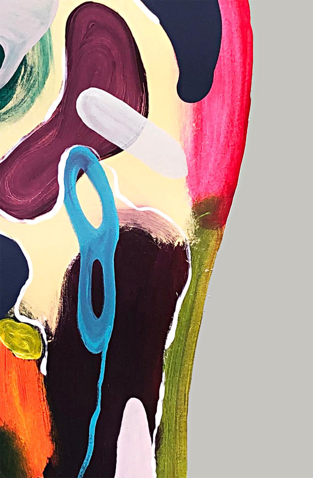 Cápsula #2. Pittura astratta a tecnica mista su tela - Abstract Painting Grigio di Alec Franco 