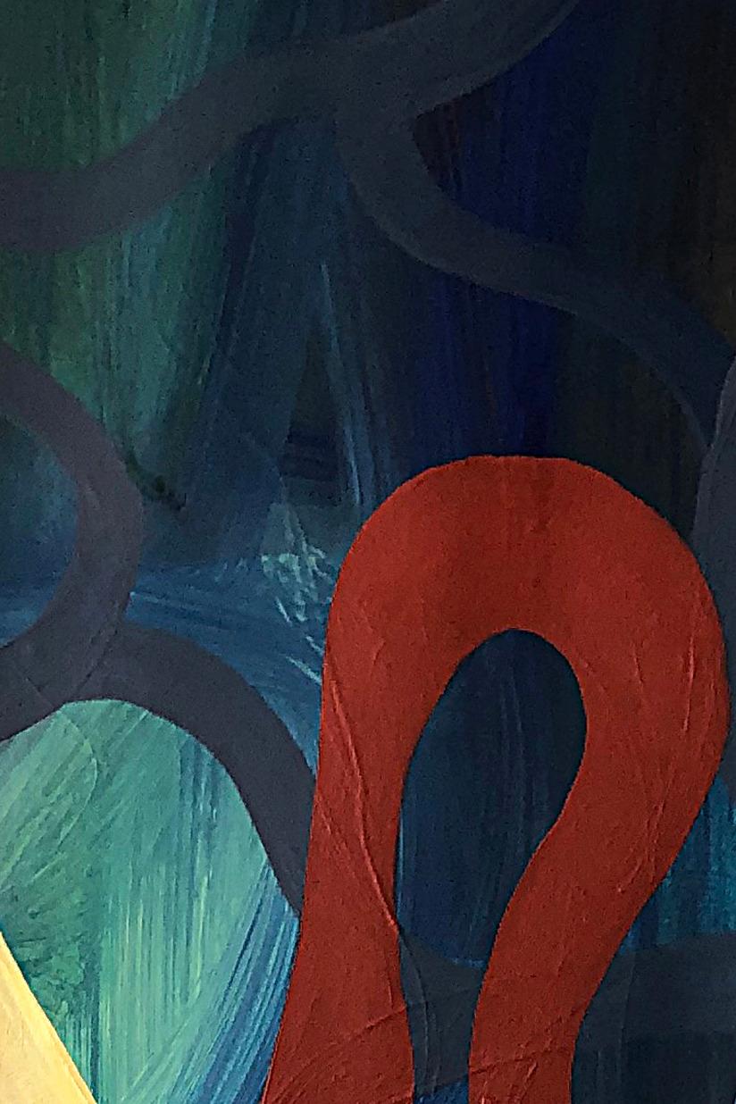 Circuito #10. Mixed media Abstract painting on Canvas - Painting by Alec Franco 