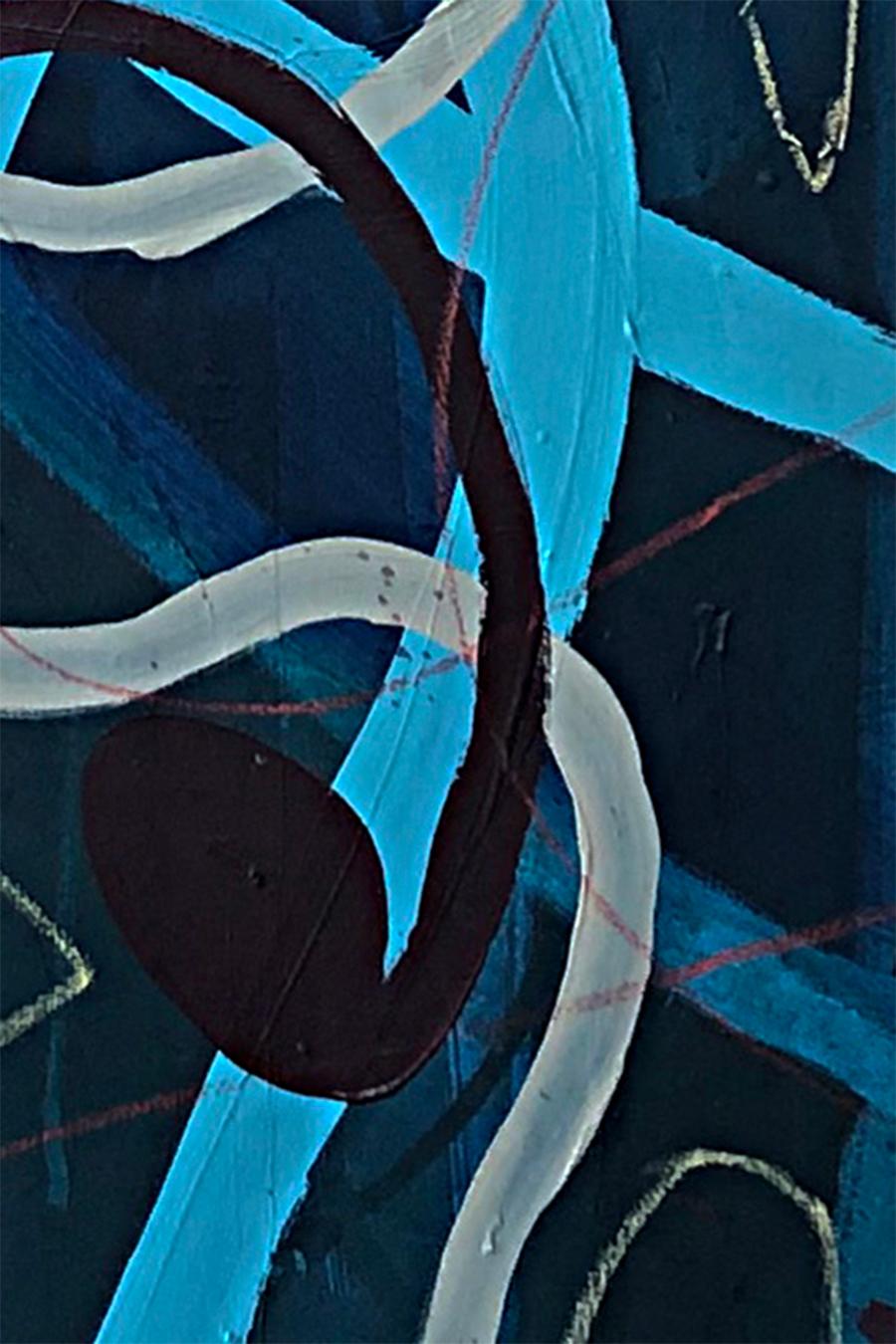 Circuito #16-A. Abstraktes Gemälde in Mischtechnik auf Leinwand – Painting von Alec Franco 