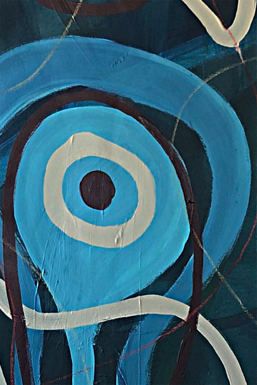 Circuito #16-B. Abstraktes Gemälde in Mischtechnik auf Leinwand – Painting von Alec Franco 