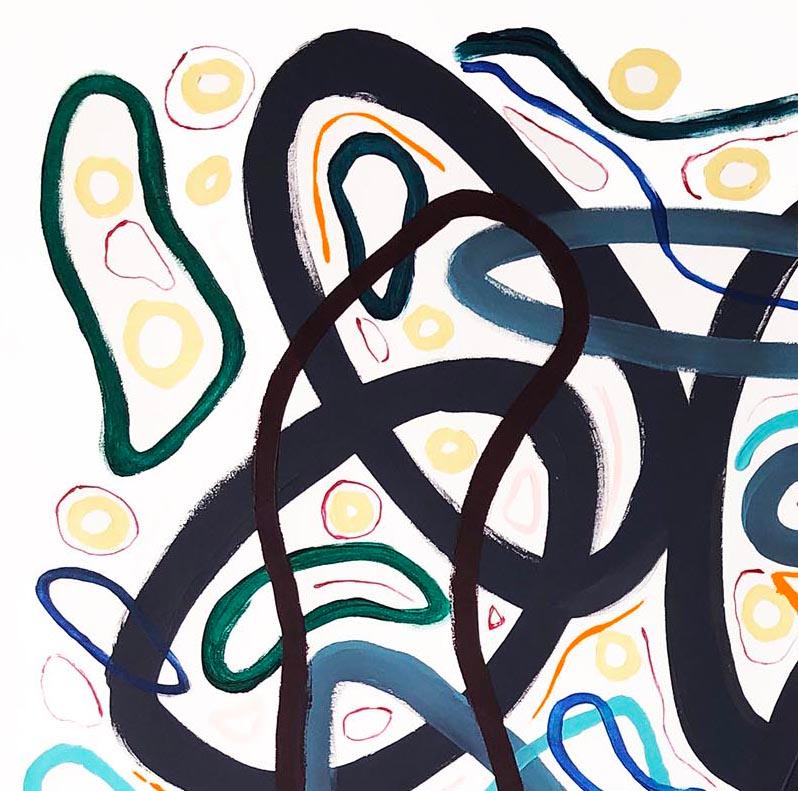Circuito #2. Abstract painting on Canvas - Gray Still-Life Painting by Alec Franco 