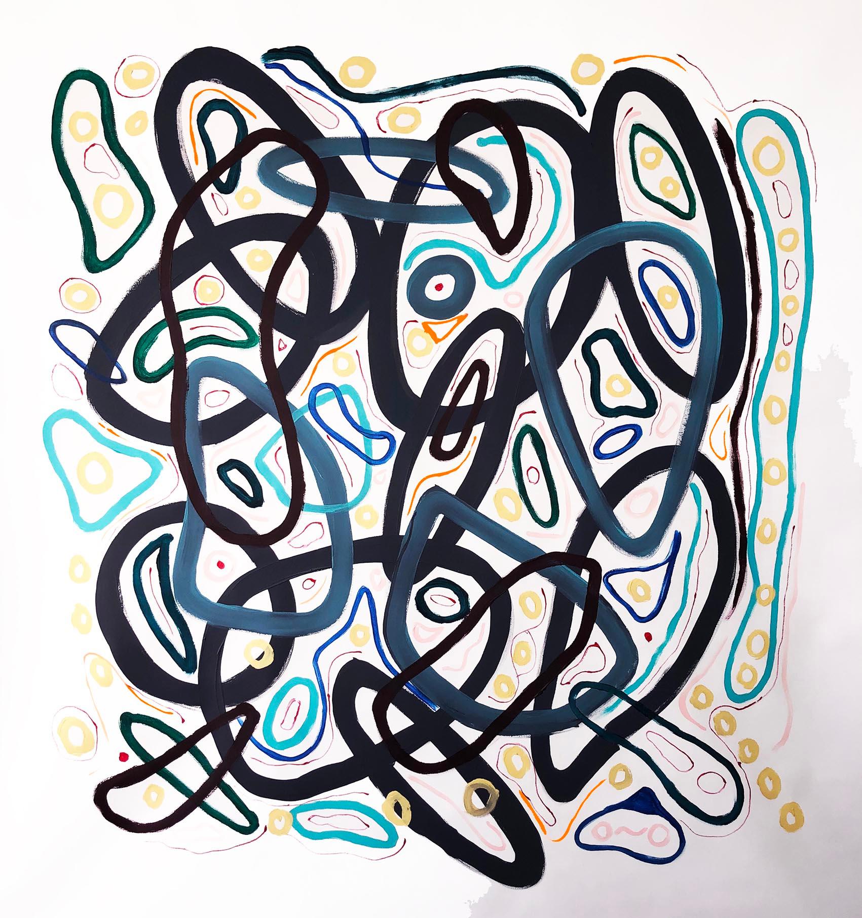 Alec Franco  Still-Life Painting - Circuito #2. Abstract painting on Canvas