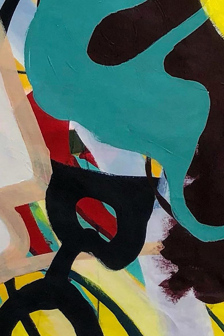 Circuito #3. Pittura astratta a tecnica mista su tela - Abstract Painting Nero di Alec Franco 