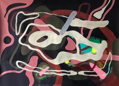 Circuito n°5. Peinture abstraite sur toile en techniques mixtes