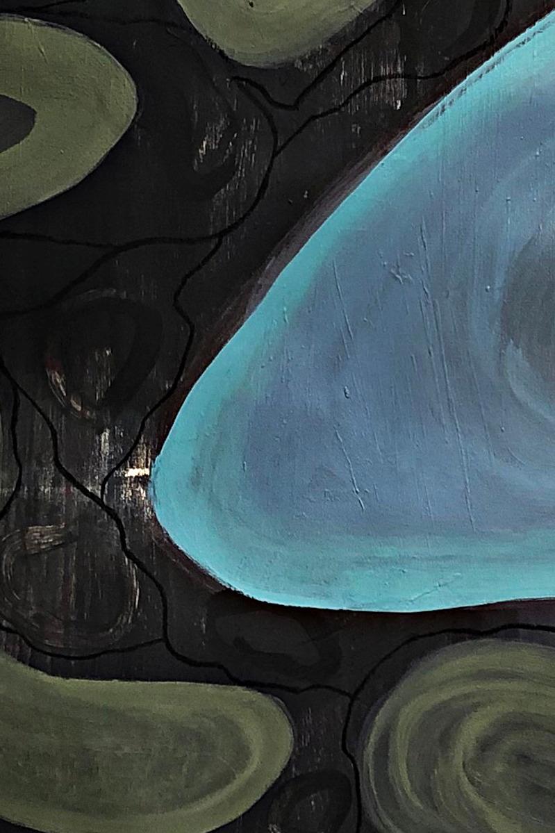 Circuito #8 Técnica mixta Pintura abstracta sobre lienzo - Still-Life Painting Negro de Alec Franco 