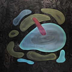 Circuito n°8. Peinture abstraite sur toile en techniques mixtes