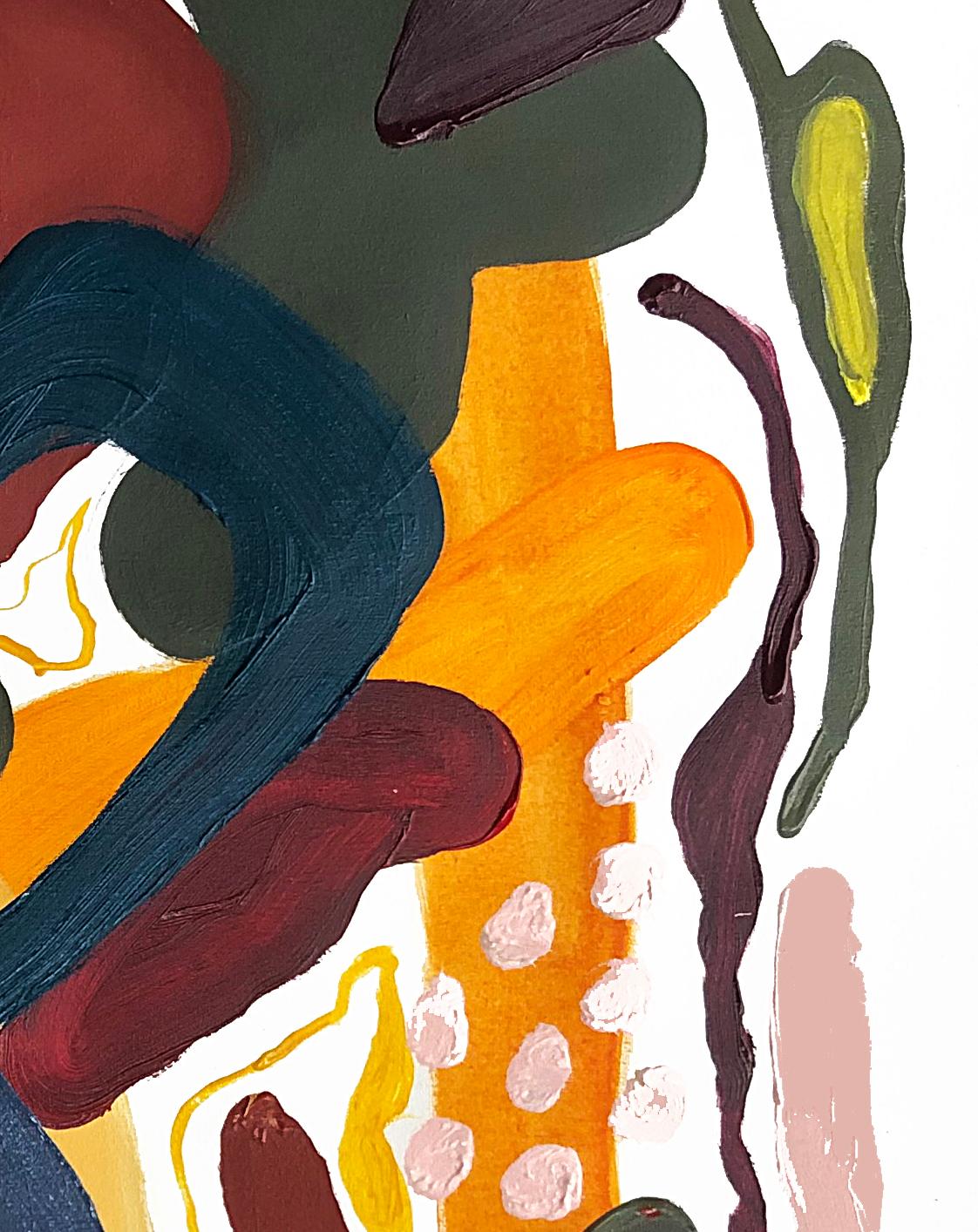 Circuito #9. Abstract painting on Canvas - Orange Still-Life Painting by Alec Franco 
