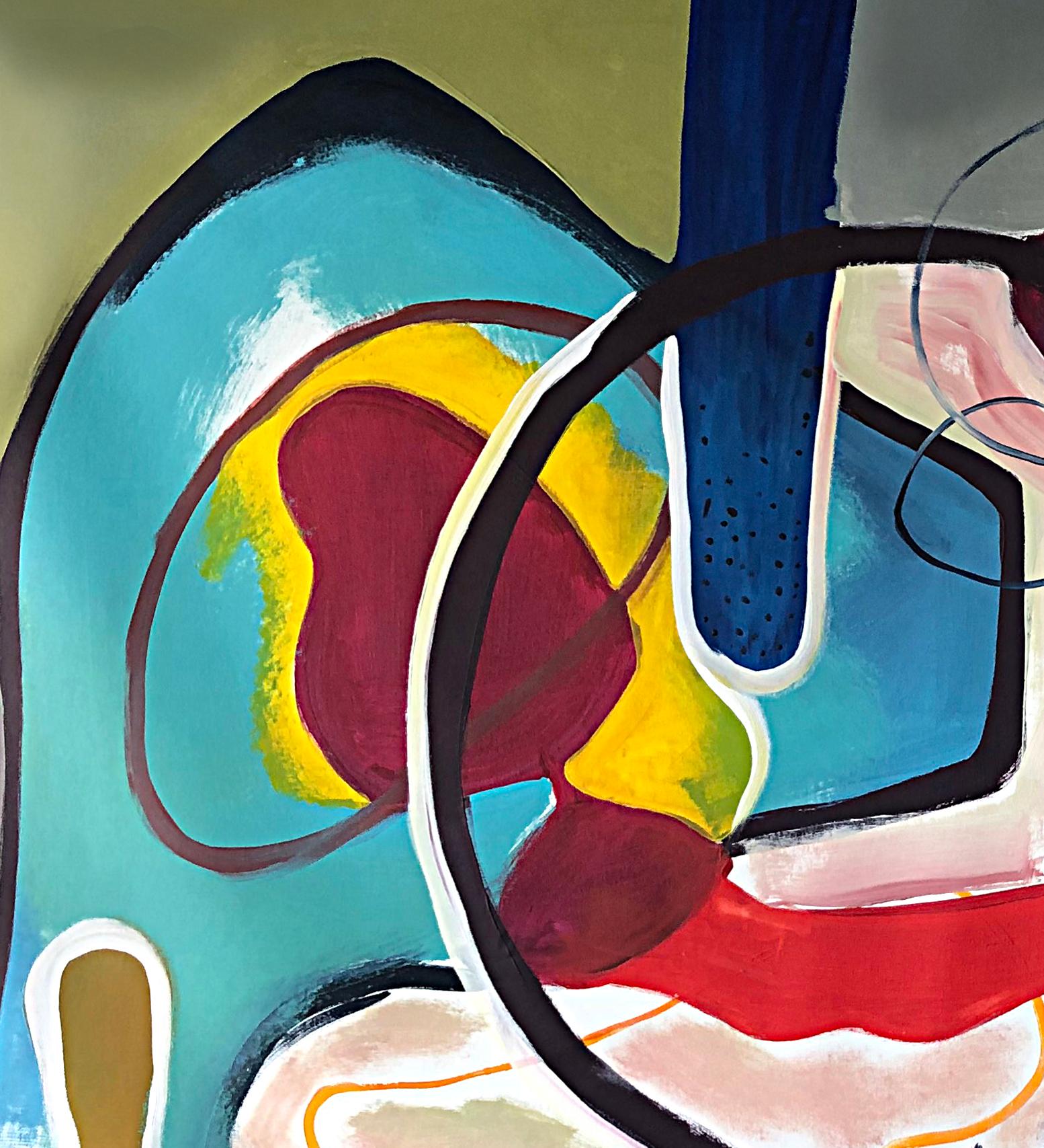 Elastico. Pittura astratta a tecnica mista su tela - Painting di Alec Franco 