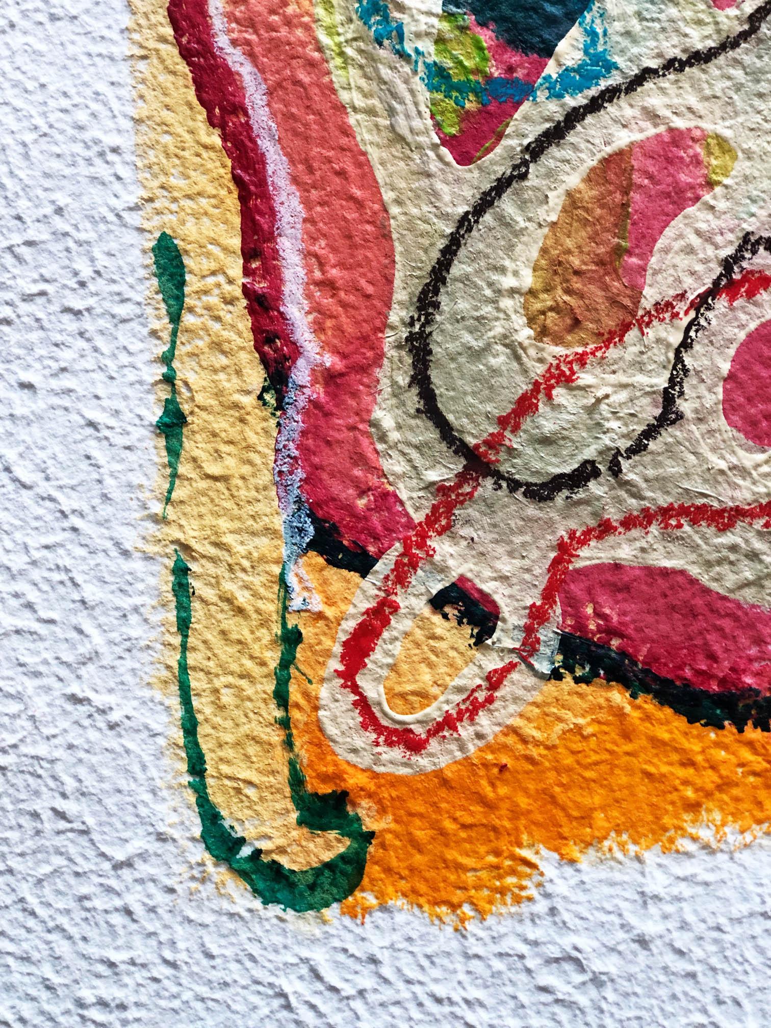 Gen #1 e #4, dittico. Pittura astratta a tecnica mista su carta - Abstract Painting Beige di Alec Franco 