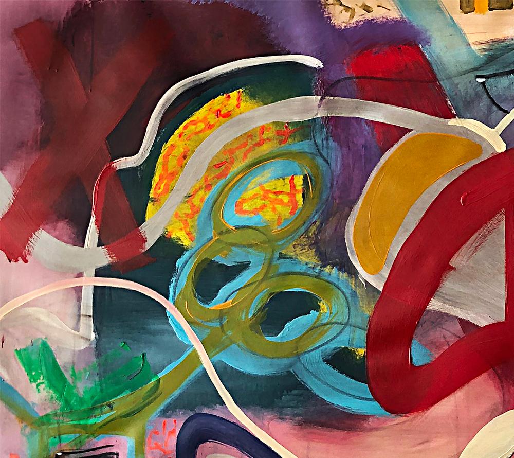 EINLEITUNG. Abstraktes Gemälde in Mischtechnik auf Leinwand – Painting von Alec Franco 