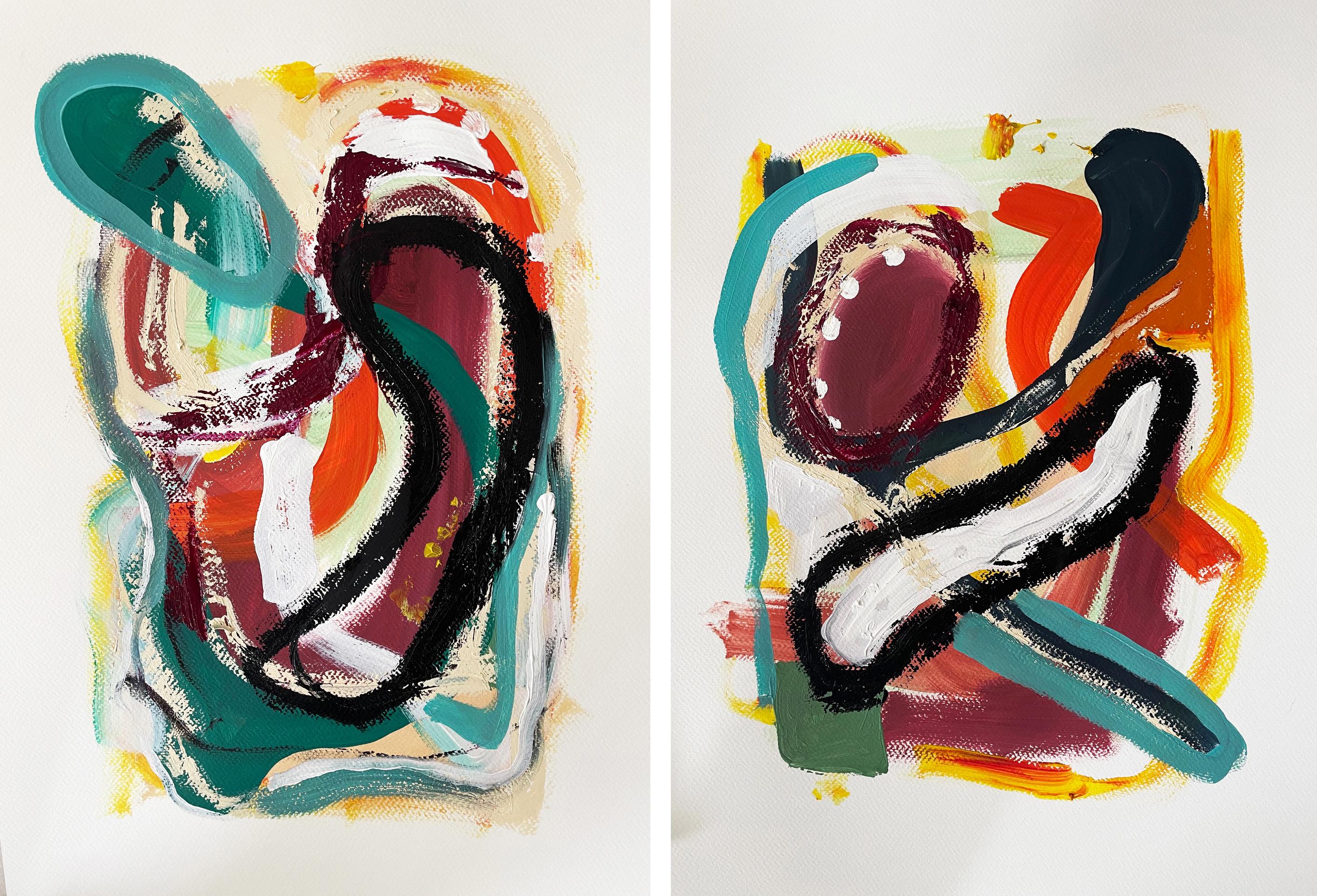 Alec Franco  Abstract Painting - Lab #10 and #8 Paintings. From the Lab series