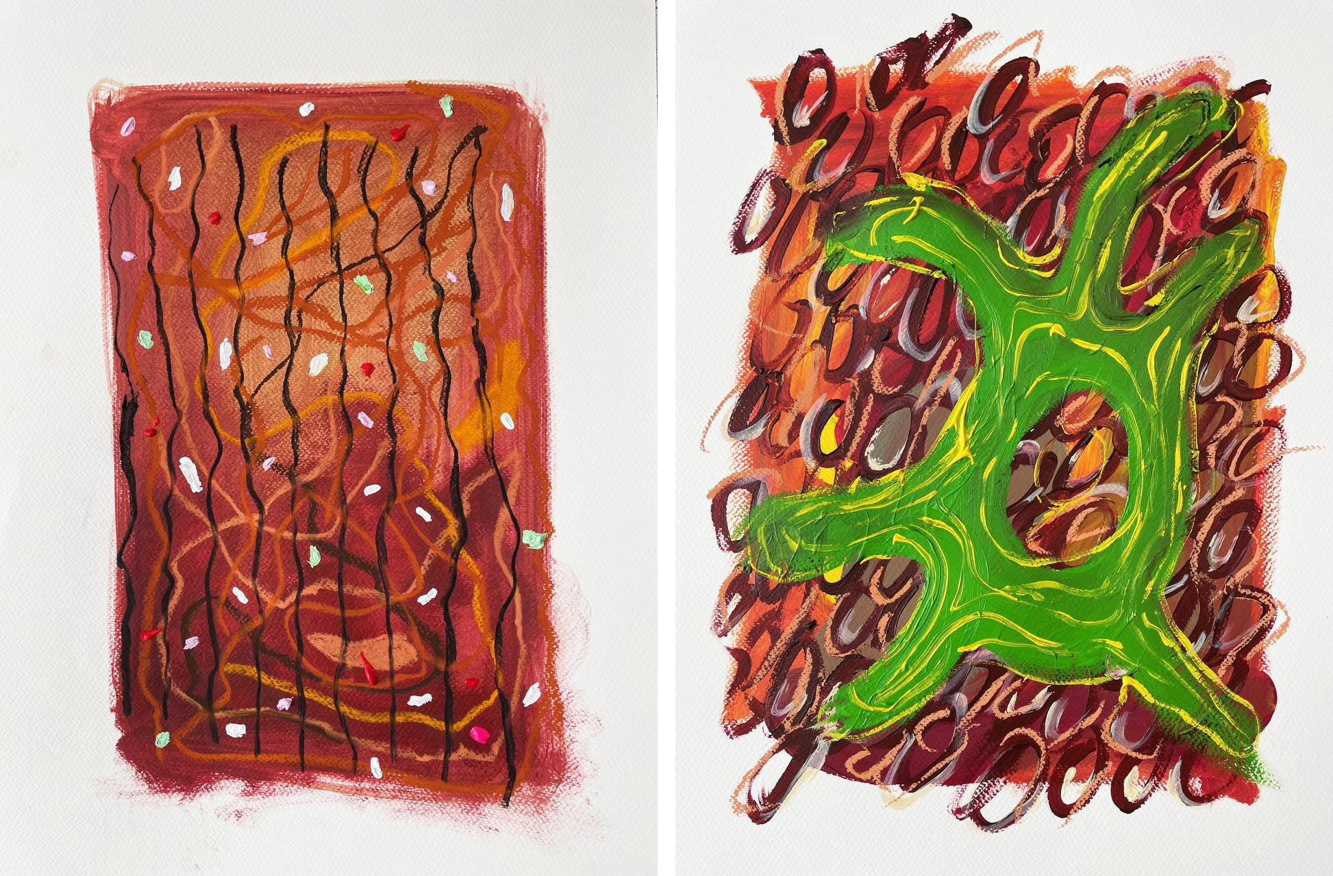 Alec Franco  Abstract Painting - Lab #4 and #3 Paintings. From the Lab series