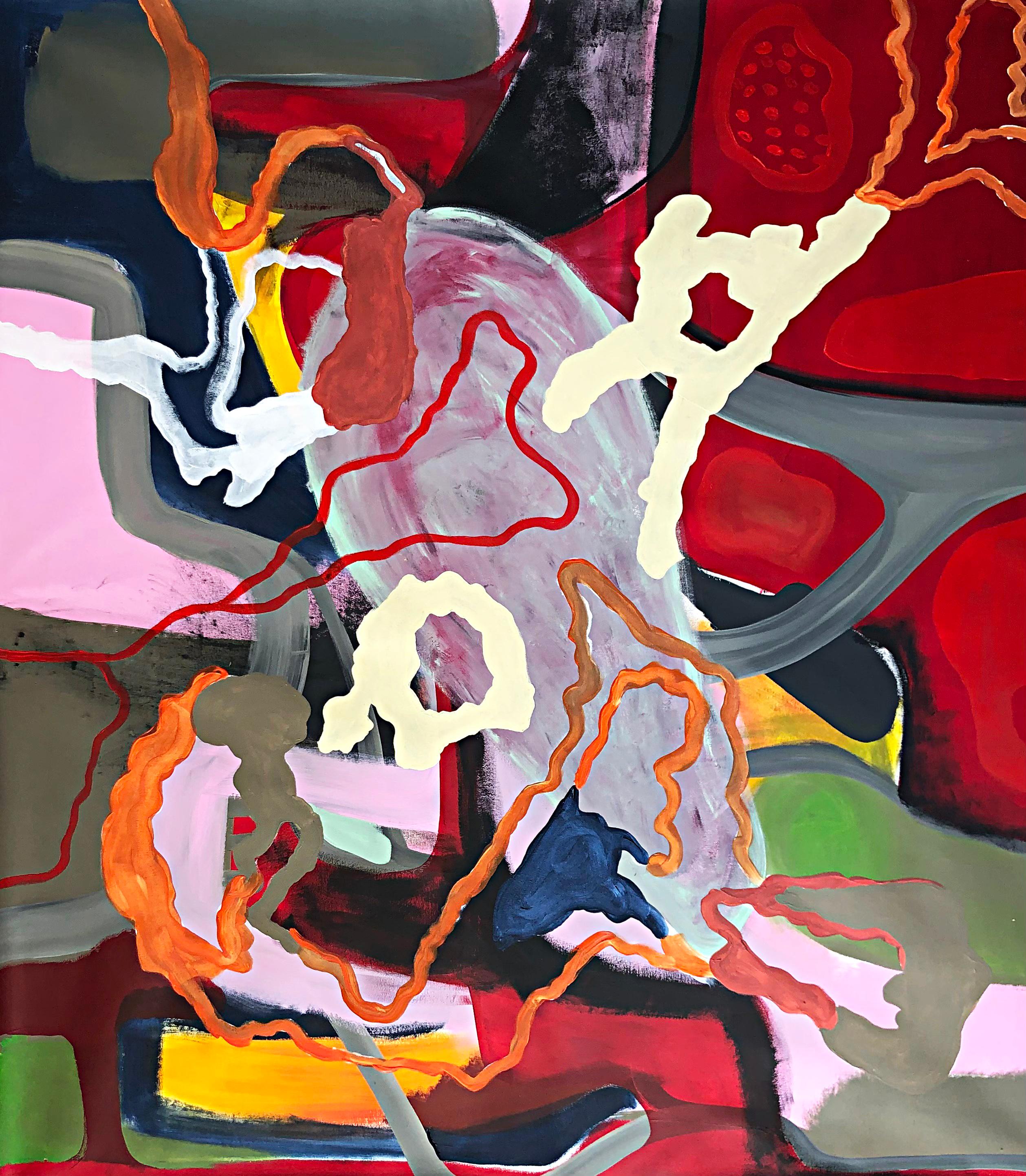 Alec Franco  Abstract Painting – Nampe. Abstraktes Gemälde in Mischtechnik auf Leinwand