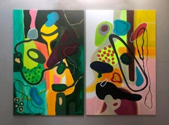 Plastic ADN I & II, (Diptych) Paintwork mounted on a stretcher