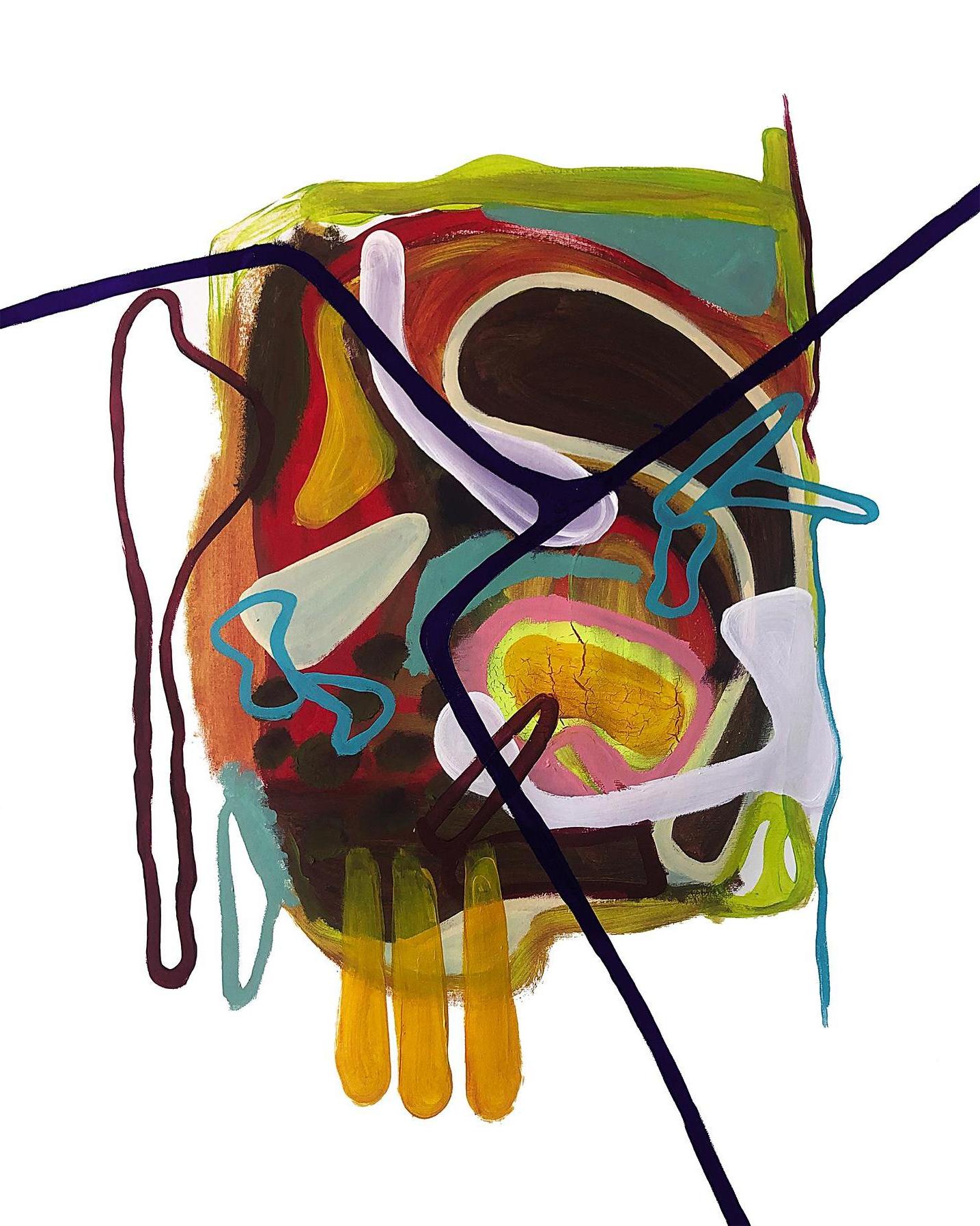 Alec Franco  Still-Life Painting - Plastic ADN V, Mixed media Abstract painting on Canvas