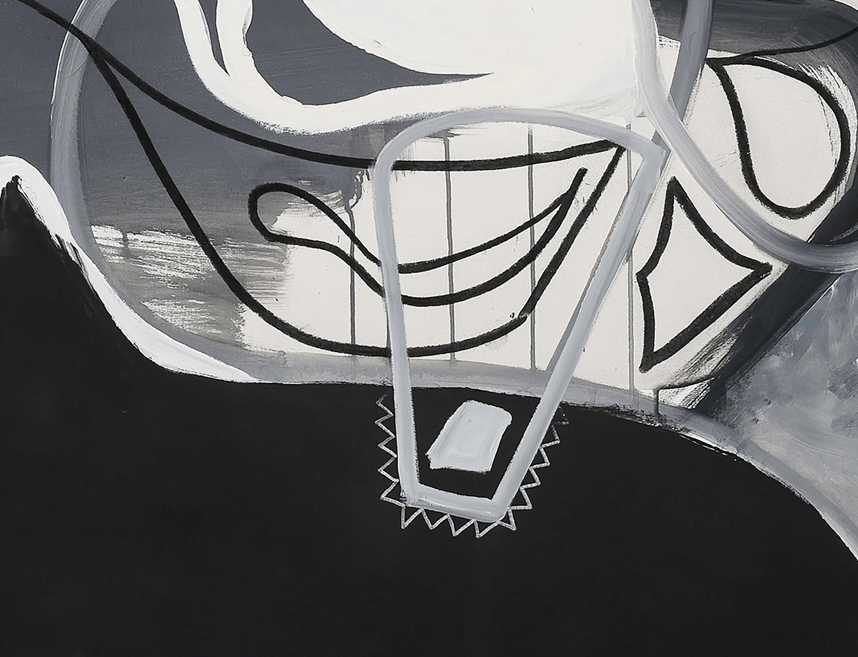 Punto de Partida. Pittura astratta a tecnica mista su tela - Abstract Painting Nero di Alec Franco 