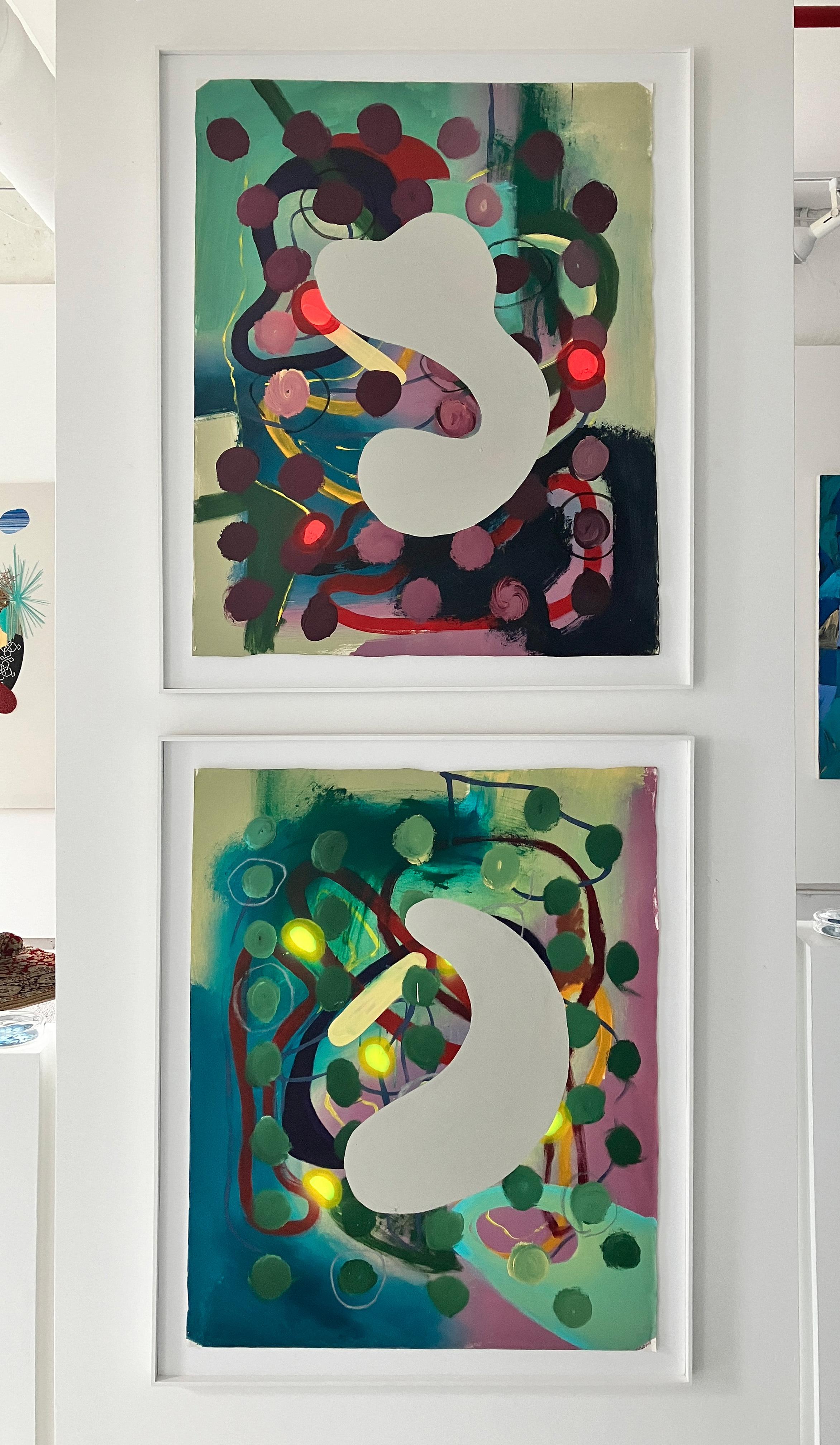 Séptico I y II, Díptico. Técnica mixta Pintura abstracta sobre lienzo en venta 5