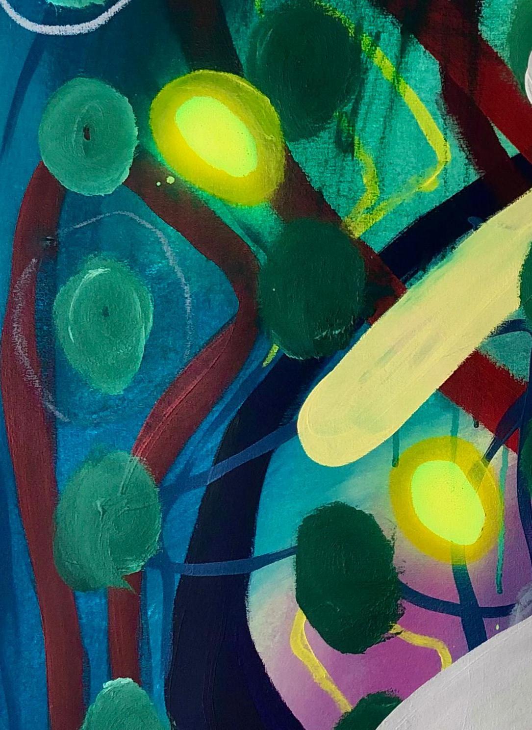 Séptico II, Tecnica mista Pittura astratta su tela - Still-Life Painting Blu di Alec Franco 