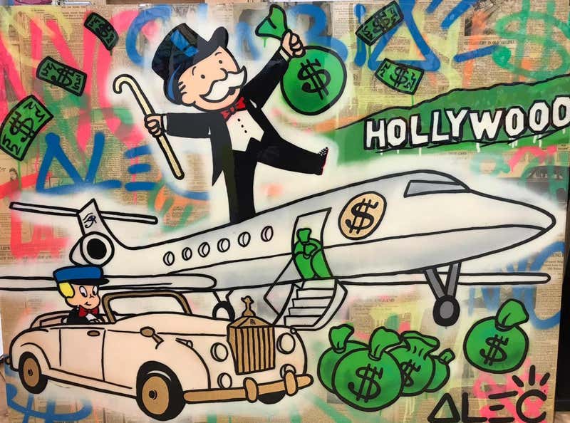 Alec Monopoly Original Alec Monopoly Acrylic "JAIL FREE" Painting
