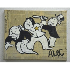 Peinture originale d'Alec Monopoly en acrylique « Arrested » avec certificat d'authenticité 2011