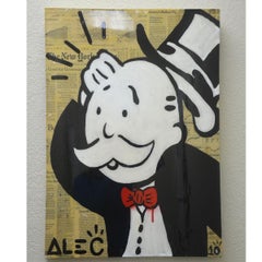 Original Alec Monopoly Acrylic "Confused" Painting With COA 2011
