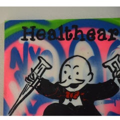 Original Alec Monopoly Acrylic "HEALTHCARE" Painting With COA 2011