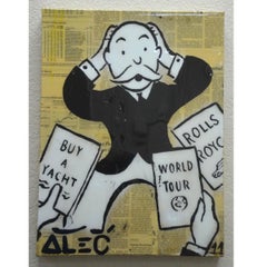 Original Alec Monopoly Acrylic "What to Buy " Painting With COA 2011