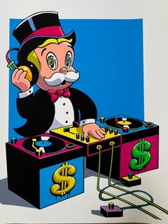Alec Monopoly DJ Monopz (Variante bleue) 2026 Sérigraphie signée à la main COA