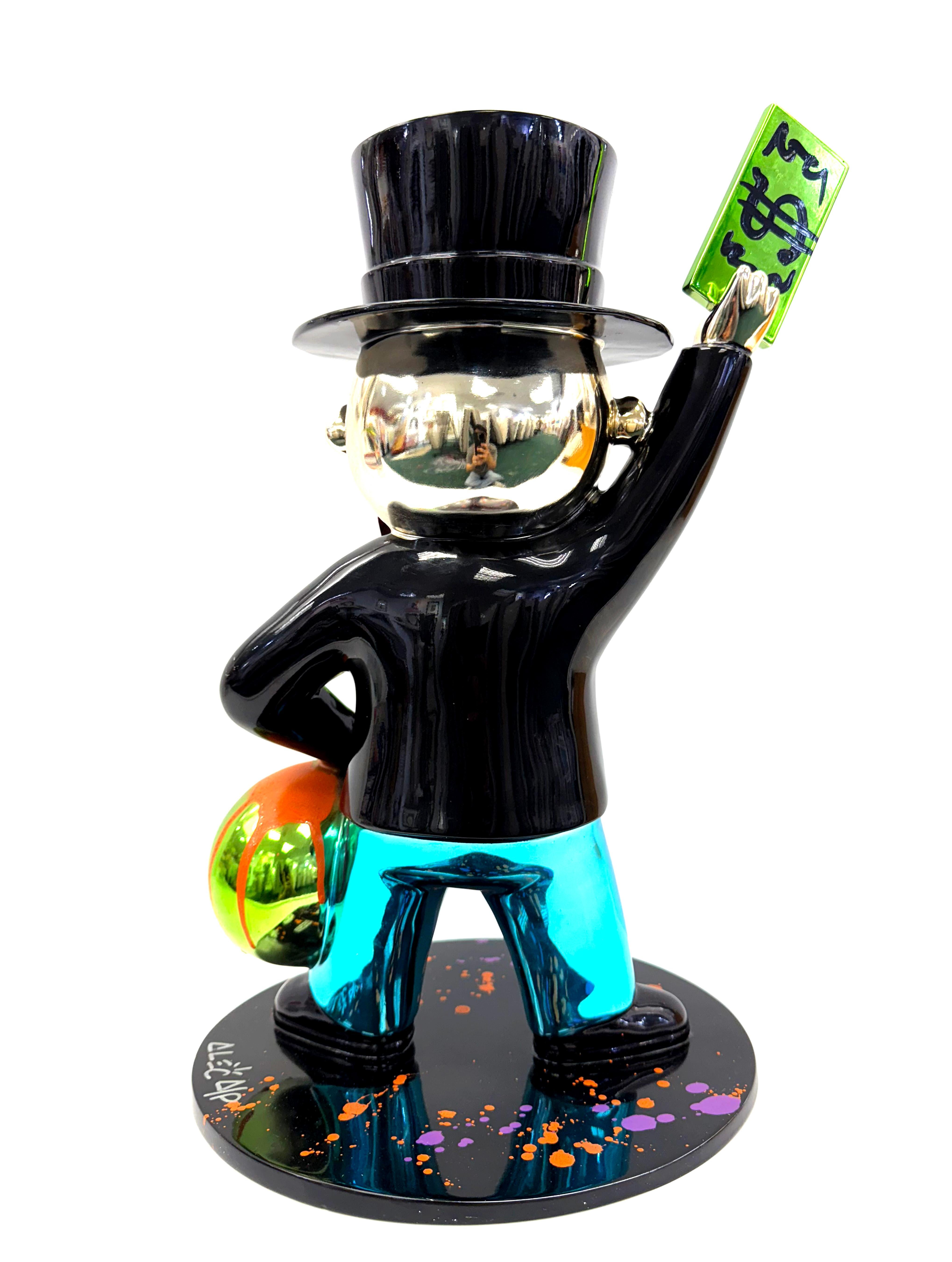 Skulptur aus Fiberglas mit Acrylfarbe.  Handsigniert auf dem Sockel von Alec Monopoly.  Von Hand nummeriert 