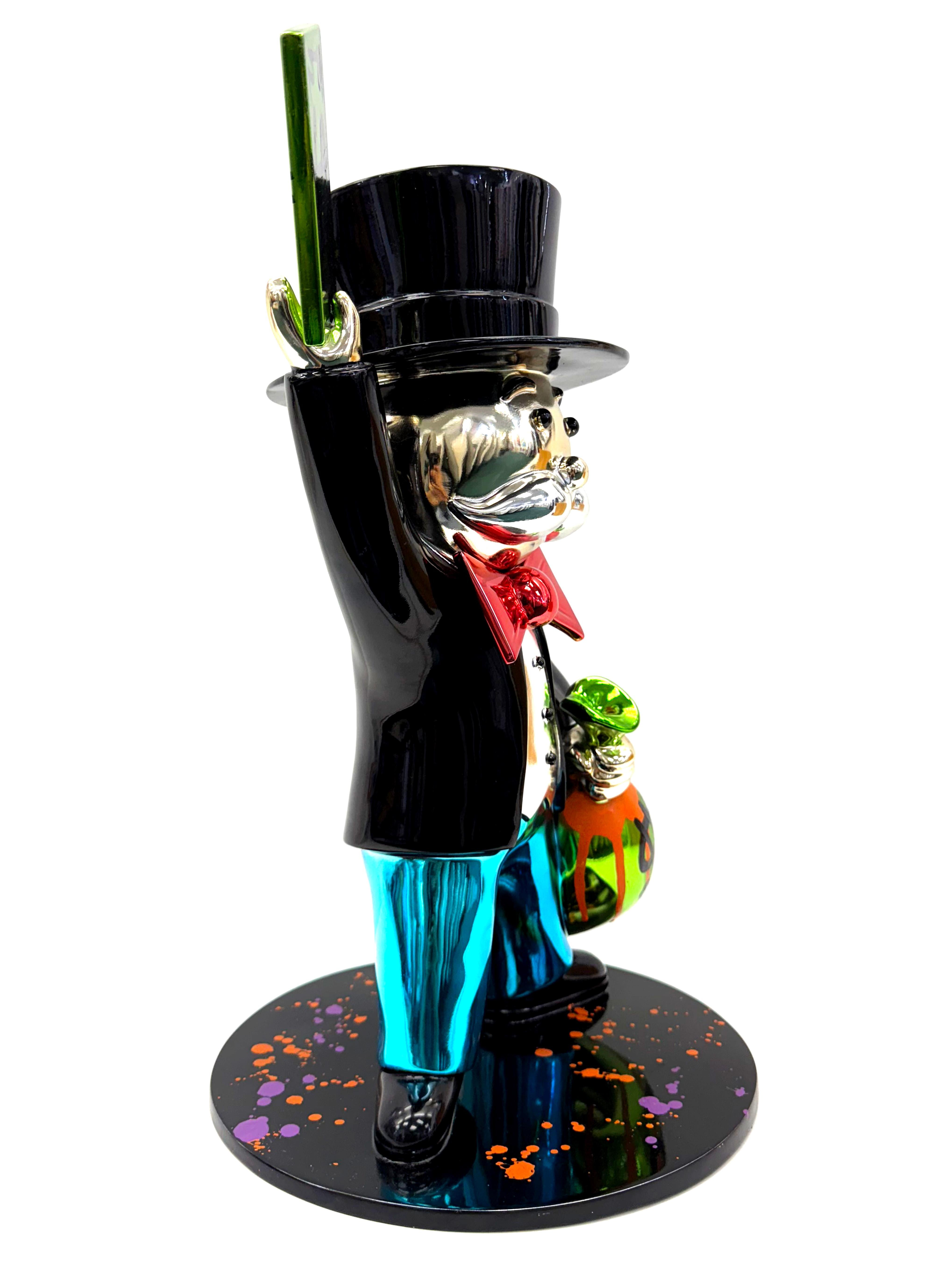 Monopoly Man (seltene signierte Skulptur mit Acrylfarbe) im Angebot 2