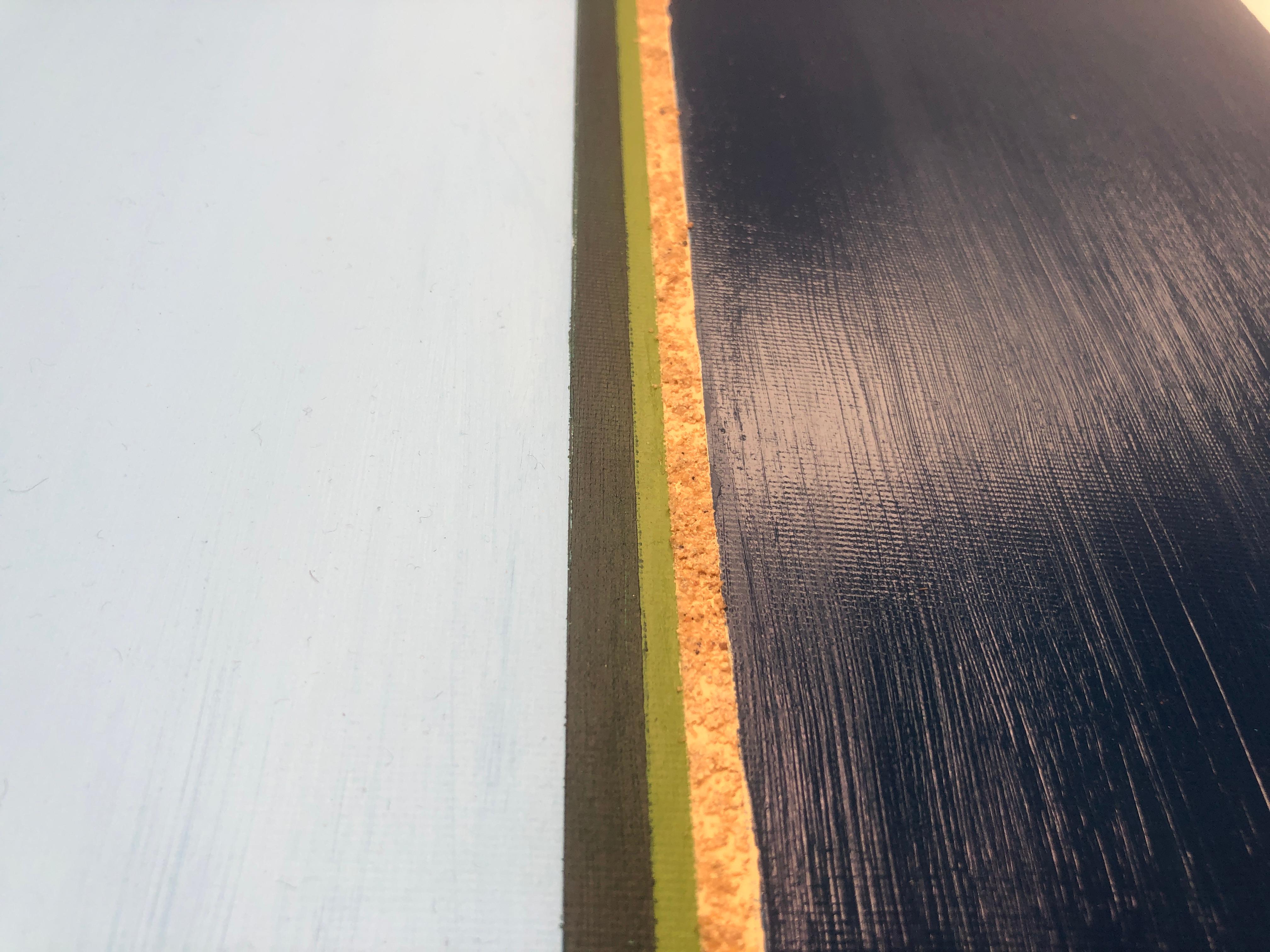 This beautifully designed painting depicts the sunrise on Gardiners Bay  in East Hampton, Long Island.  There is a strip of REAL SAND throughout the painting ,giving texture and shimmer. 