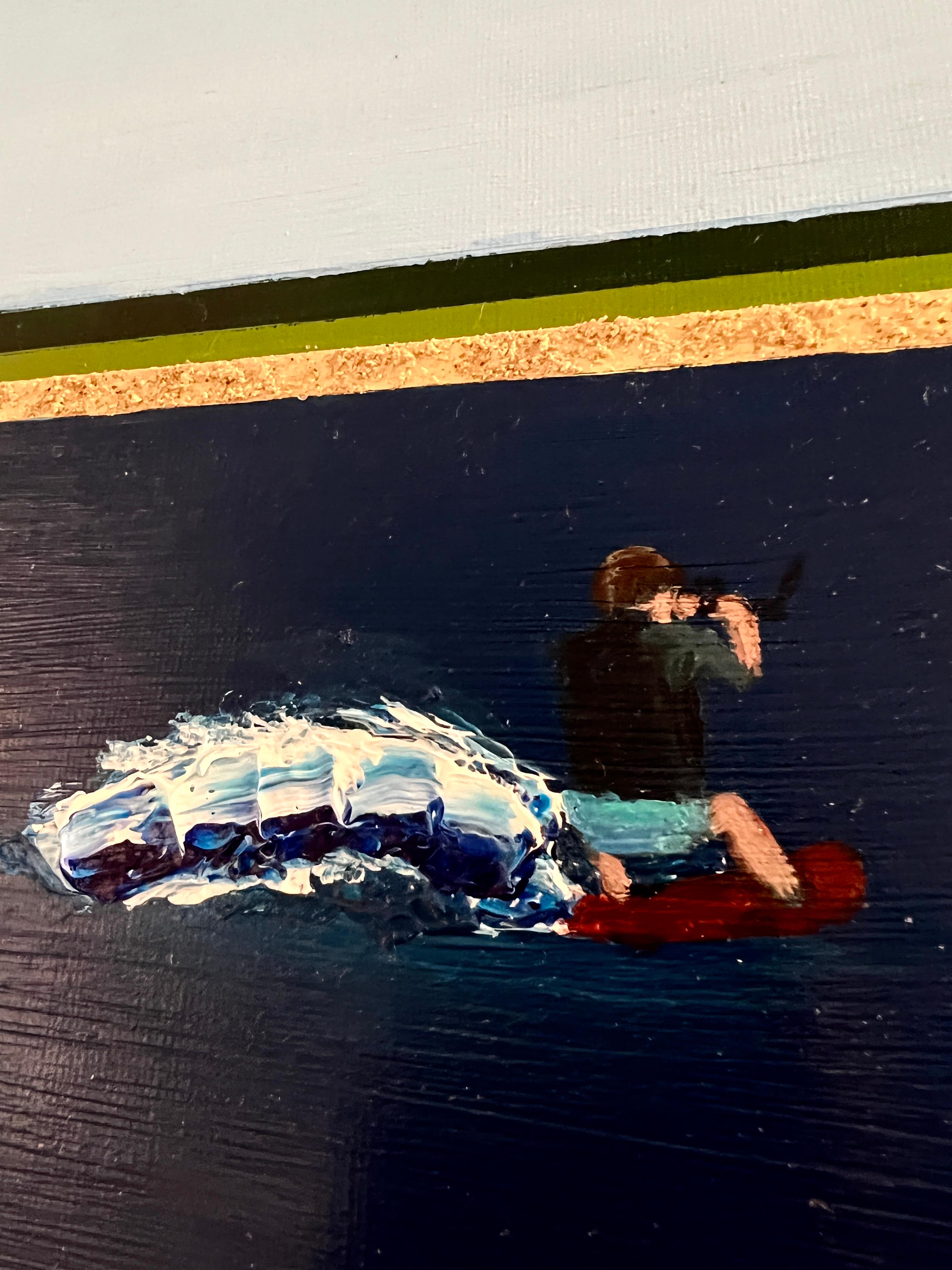 Gardiner's Bay a las 18:13: Pintura acrílica contemporánea de la orilla del mar - Painting de Alec Waxman