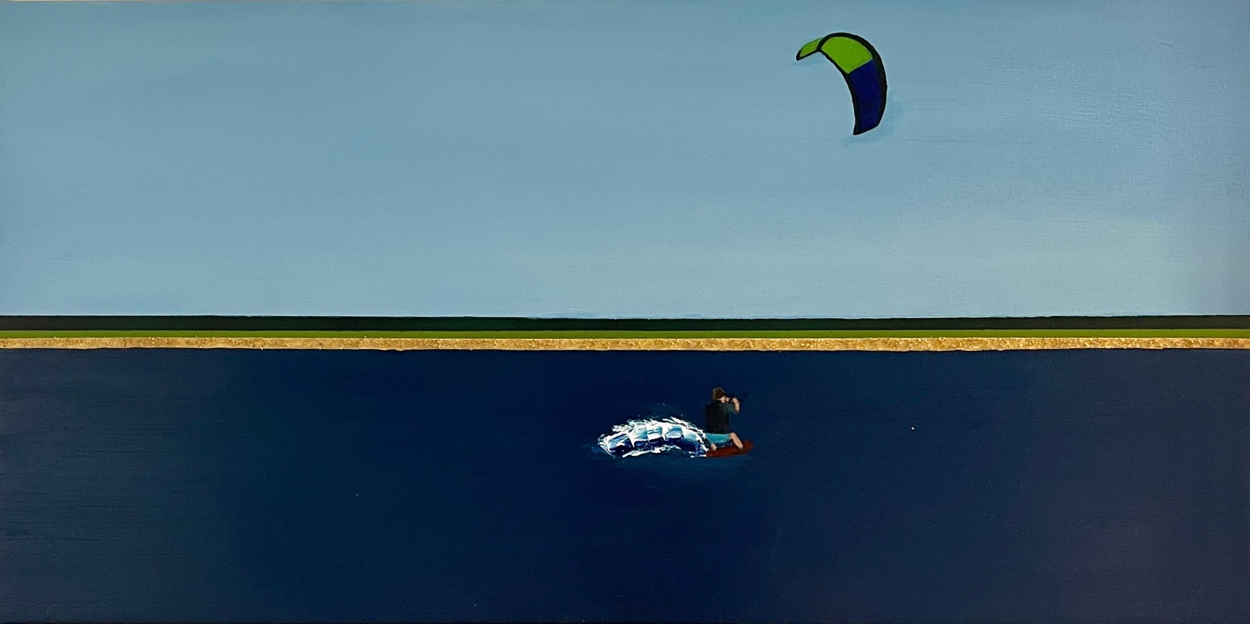 Figurative Painting de Alec Waxman - Gardiner's Bay a las 18:13: Pintura acrílica contemporánea de la orilla del mar