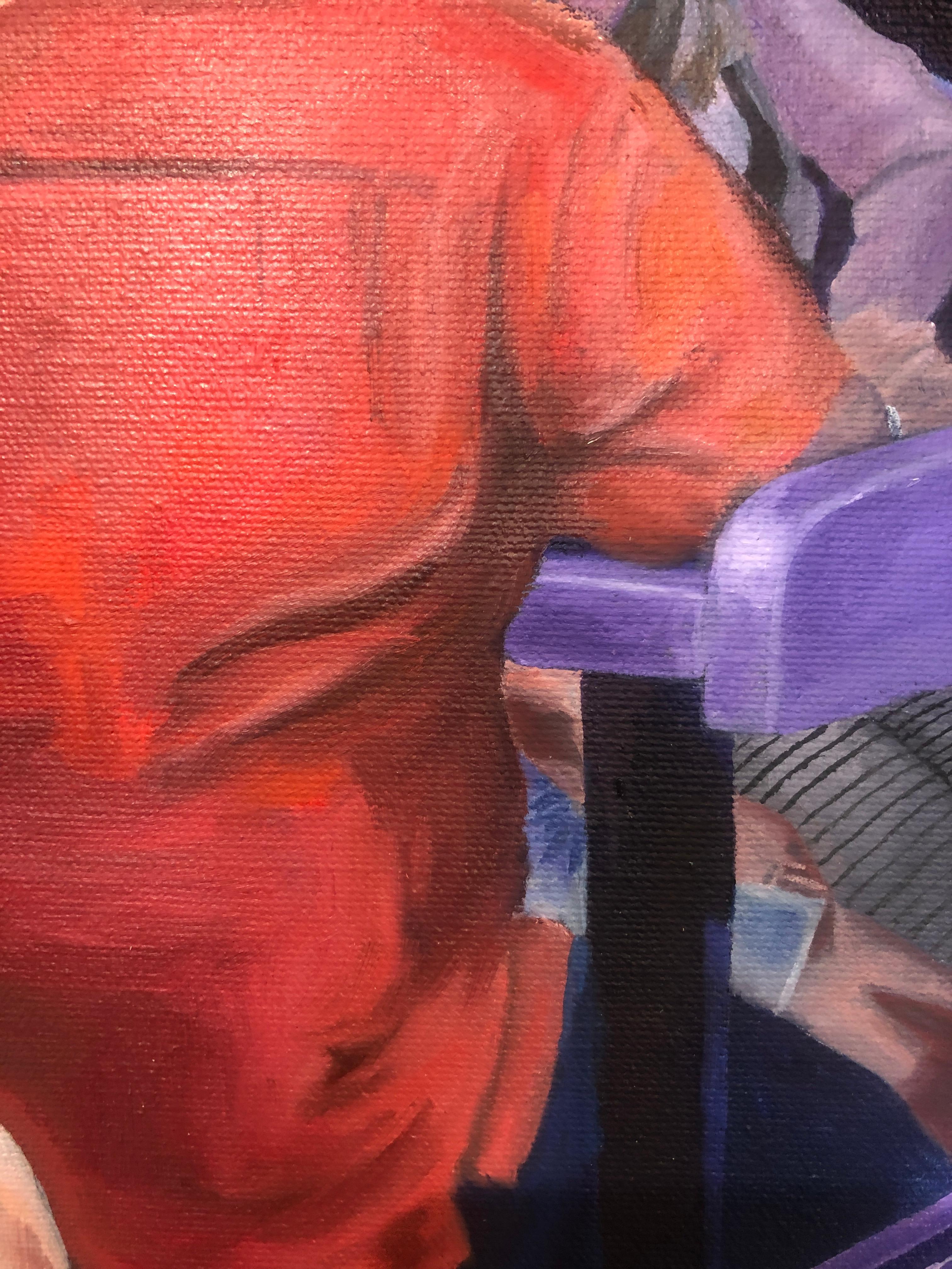 Key West Queens, figurative zeitgenössische Kunst, die eine Nachtclub-Lounge-Party darstellt im Angebot 2