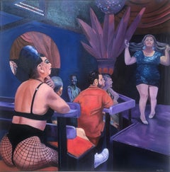 Key West Contemporary, art contemporain figuratif représentant une fête dans une boîte de nuit.