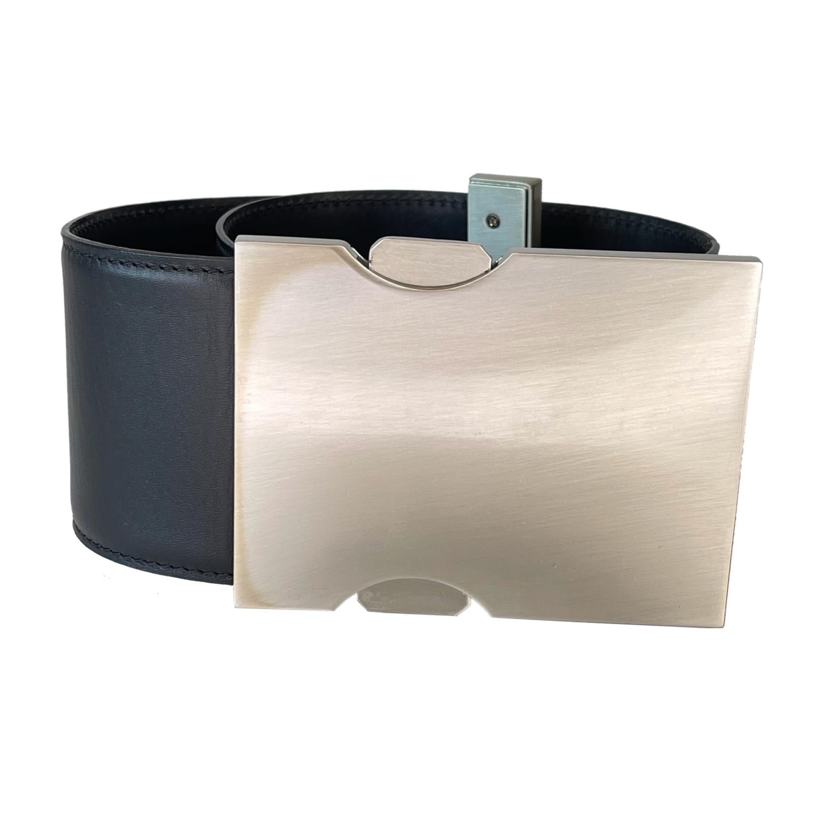 Alecander Wang H&M Black Leather Women’s Waist Belt (75/30) 2014 In Excellent Condition For Sale In Montreal, Quebec