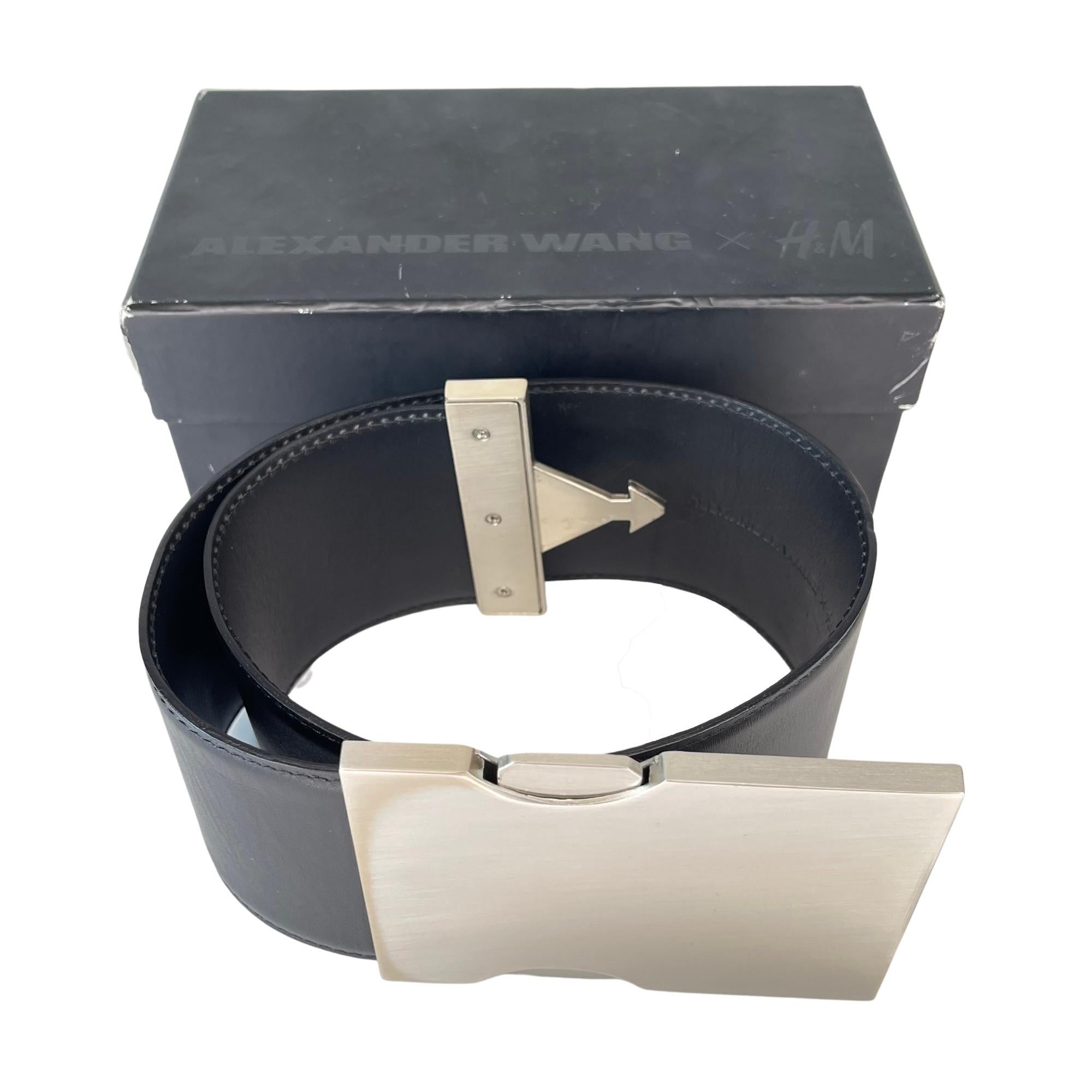 Alecander Wang H&M Black Leather Women’s Waist Belt (75/30) 2014 For Sale 4
