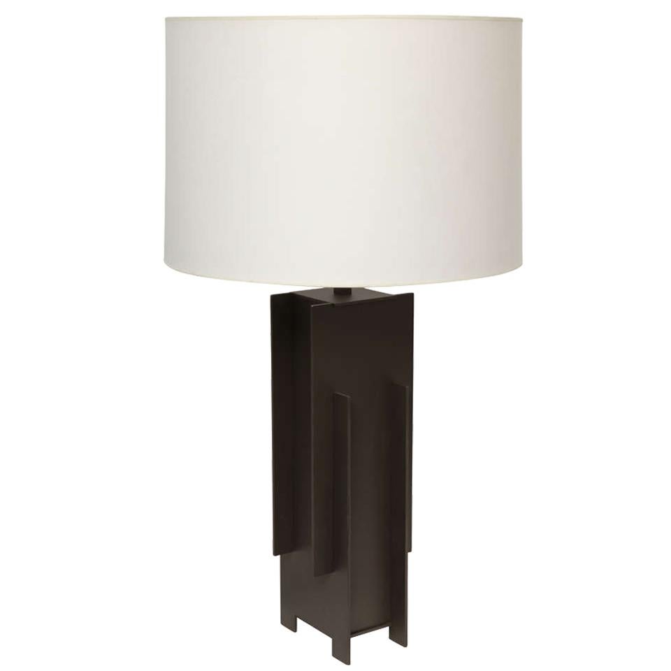 Alecia Wesner Table Lamp Mid-Century Modern Architectural Mixed Metals For Sale